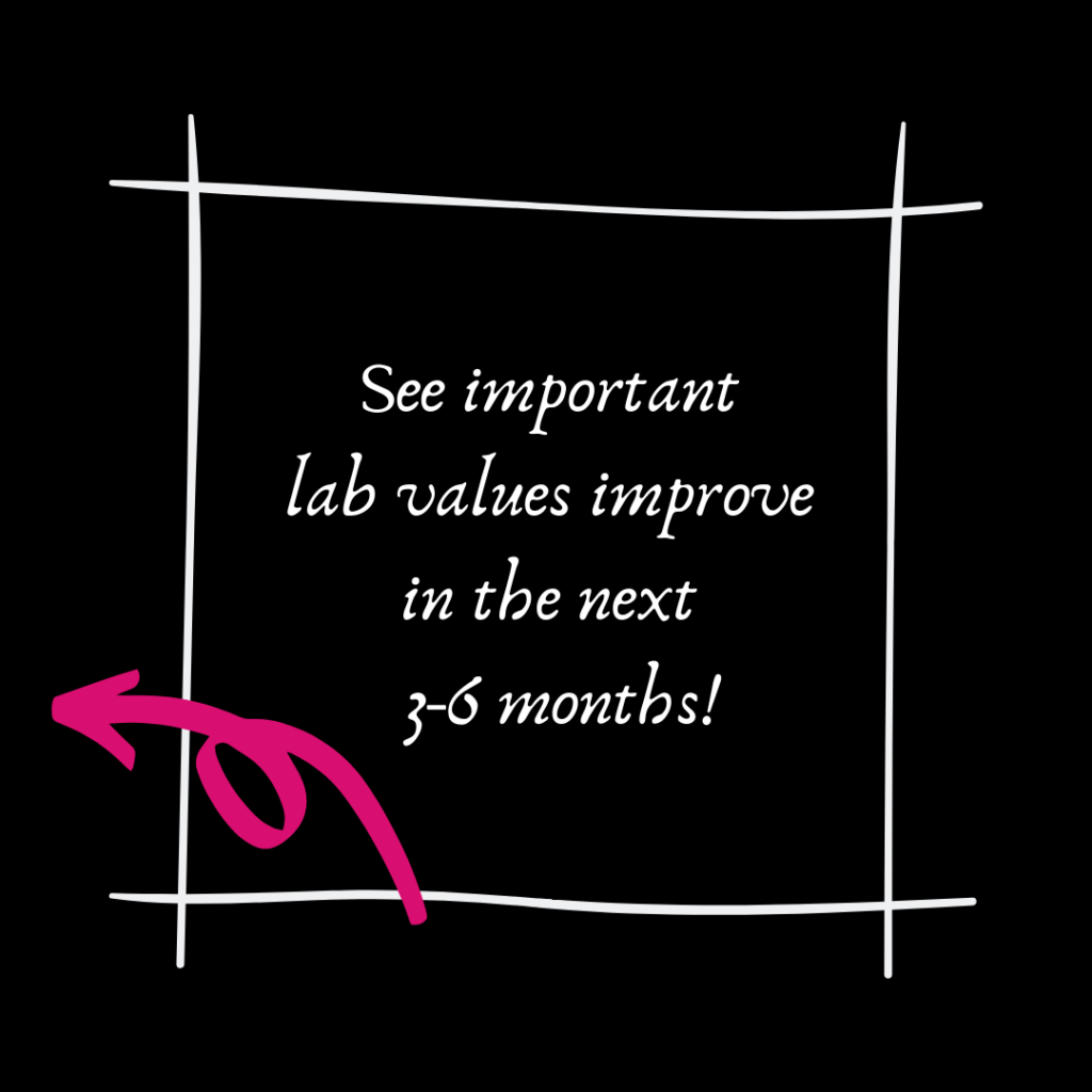 "See important lab values improve in the next 3-6 months!"